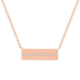 0.06ct 14k Rose Gold Diamond Bar Pendant